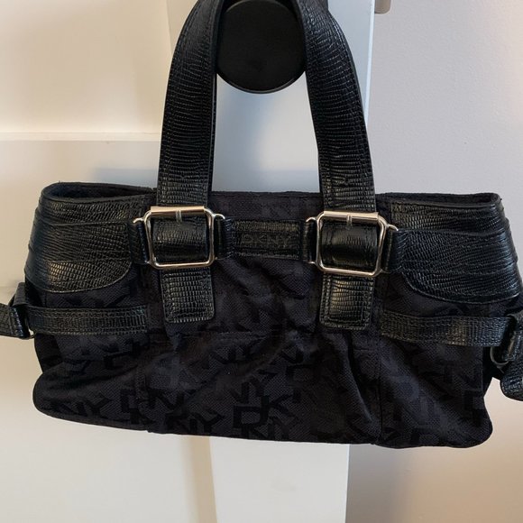 DKNY Black leather and Canvas Bag - Picture 3 of 3